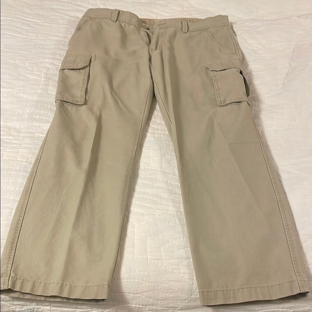 St. John's Bay Tan Cargo Pants Relaxed Fit Cotton